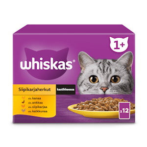 Whiskas 1+ siipikarjaherkut kastikkeessa 12x85g