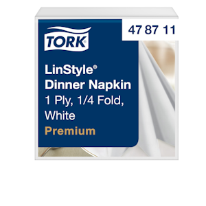 Tork Linstyle Dinner-lautasliina valkoinen 50kpl/39cm 1/4taitto