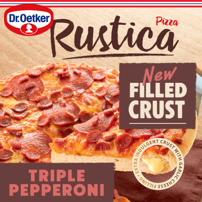 Dr. Oetker Rustica Filled Crust Triple Pepperoni pizza 489g pakaste