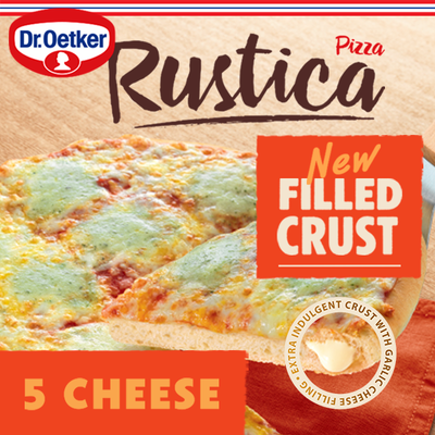 Dr. Oetker Rustica Filled Crust 5 Cheese pizza 505g pakaste