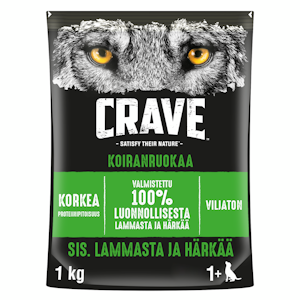 Crave koiran ruoka 1kg lammas härkä