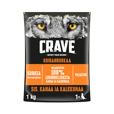 Crave koiran kuivaruoka 1kg kalkkuna & kana
