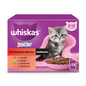 Whiskas Junior perinteiset ateriat kastikkeessa 12x85g