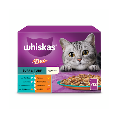 Whiskas 1+ Duo Surf and Turf Hyytelössä 12x85g
