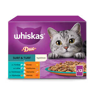 Whiskas 1+ Duo Surf and Turf Hyytelössä 12x85g