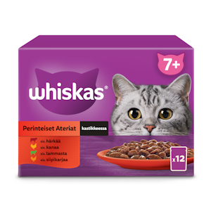 Whiskas 7+ perinteiset ateriat kastikkeessa 12x85g