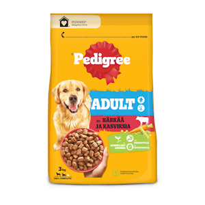 Pedigree Adult koiran kuivaruoka 3kg härkä-kasvis