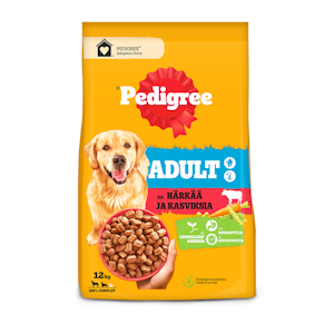 Pedigree Adult koiran kuivaruoka 12kg härkä-kasvis