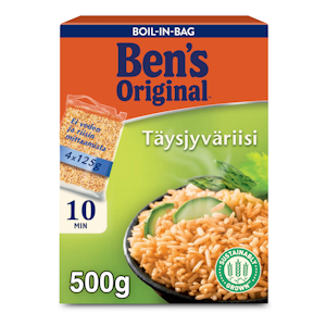 Ben's Original Täysjyväriisi keitinpusseissa 4x125g