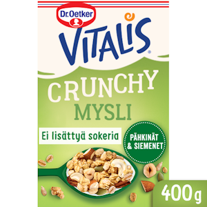 Dr. Oetker Vitalis Crunchy Ei lisättyä sokeria pähkinät & siemenet mysli 400 g