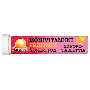 Sana-sol Monivitamiini Fruitmix hedelmänmakuinen 20poretablettia/86g