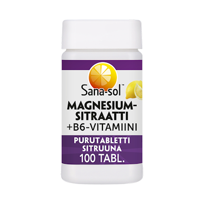 Sana-Sol Magnesium+B6 purutabletit 100tabl 170g