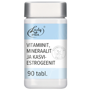 Ladyvita Monivitamiini 50+ ravintolisä Vitamiini-kivennäisaine-kasviestrogeenitabletti 90 tabl