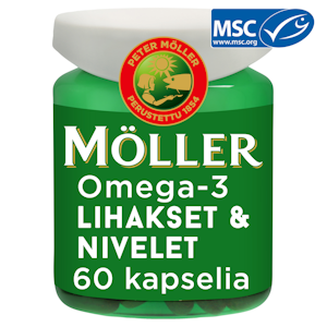 Möller Omega-3 Lihakset & nivelet ravintolisä 81g 60kaps