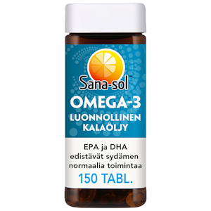 Sana-sol Omega-3 kalaöljyvalmist 150 tabl.