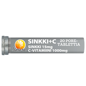 Sana-sol Sinkki 15mg +C-vitamiini 1000mg 82g 20tabl