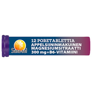 Sana-sol magnesiumsitraatti 300mg + B6-vitamiini 78g 12tab