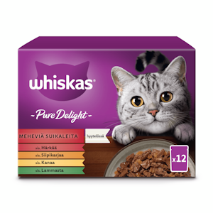 Whiskas 1+ Pure Delight meheviä suikaleita hyytelössä 12x85g