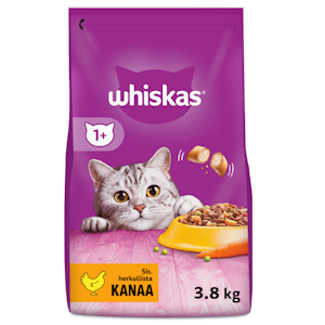 Whiskas 1+ kissan kuivaruoka 3,8kg kana