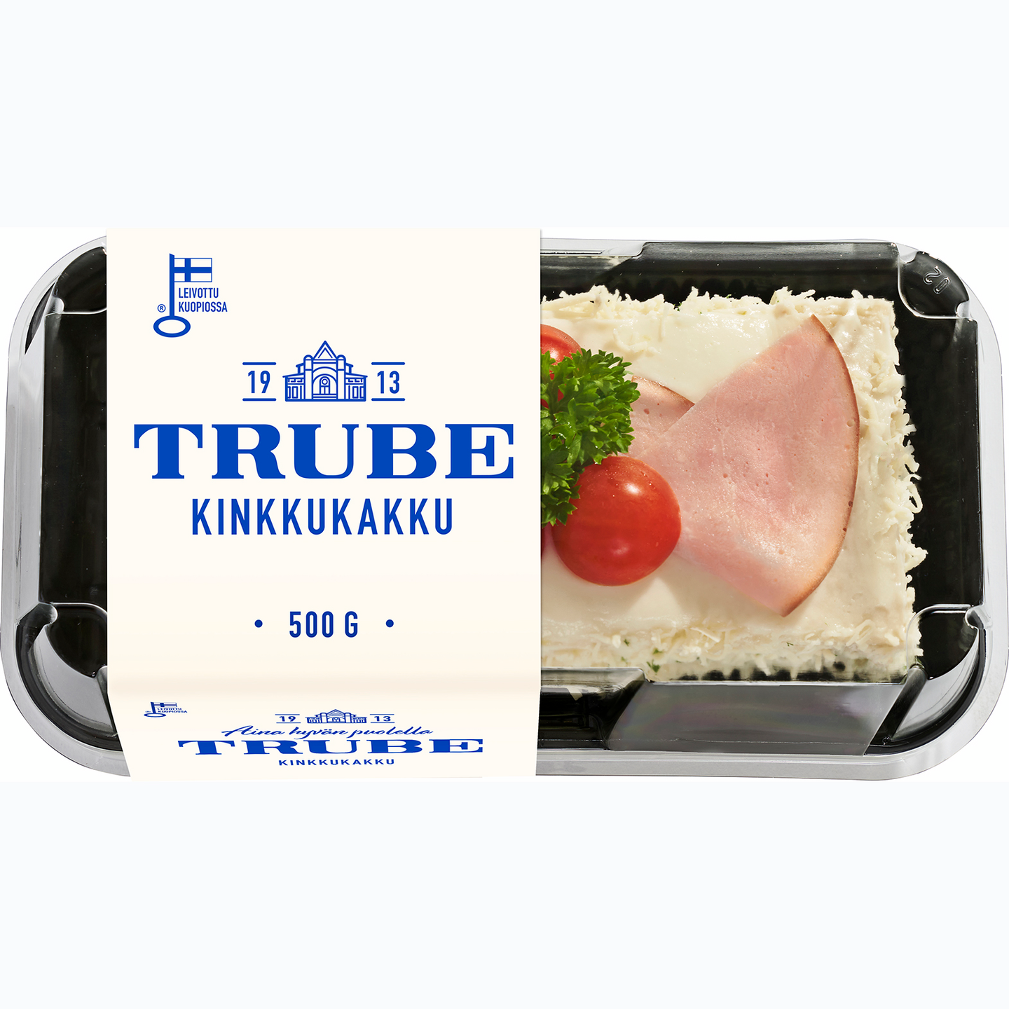 Trube Kinkkukakku 500g kinkku-tuorejuustotäytteinen voileipäkakku