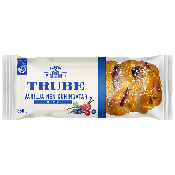 Trube vanilja-Kuningatar täytepitko 350g mustikka-vadelmatäytteinen pitko