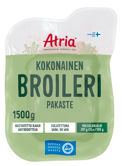 Atria kokonainen broileri 1500 g pakaste