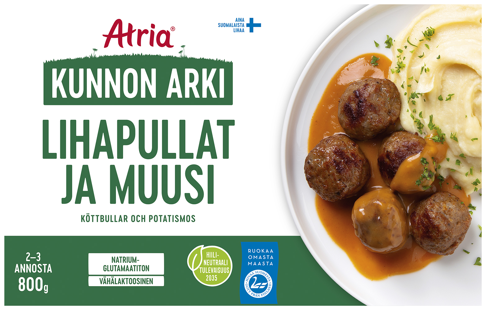 Atria Kunnon Arki lihapullat ja muusi 800g