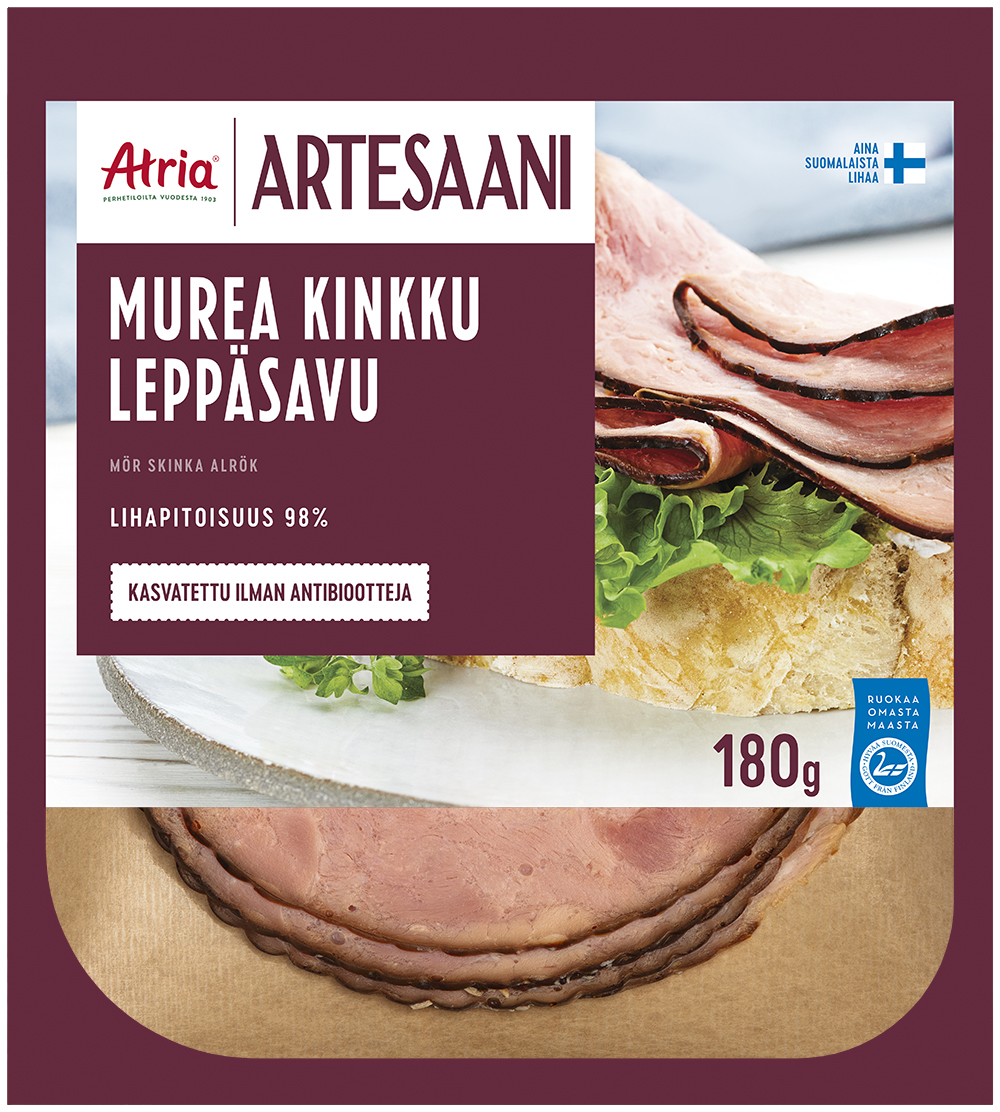 Atria Artesaani Murea Kinkku Leppäsavu 180g