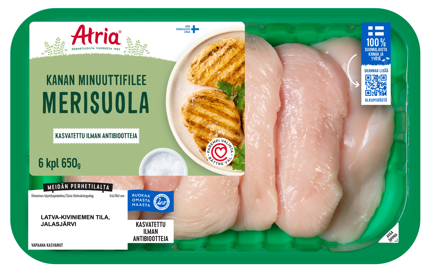 Atria Kanan Minuuttifilee Merisuola 650g