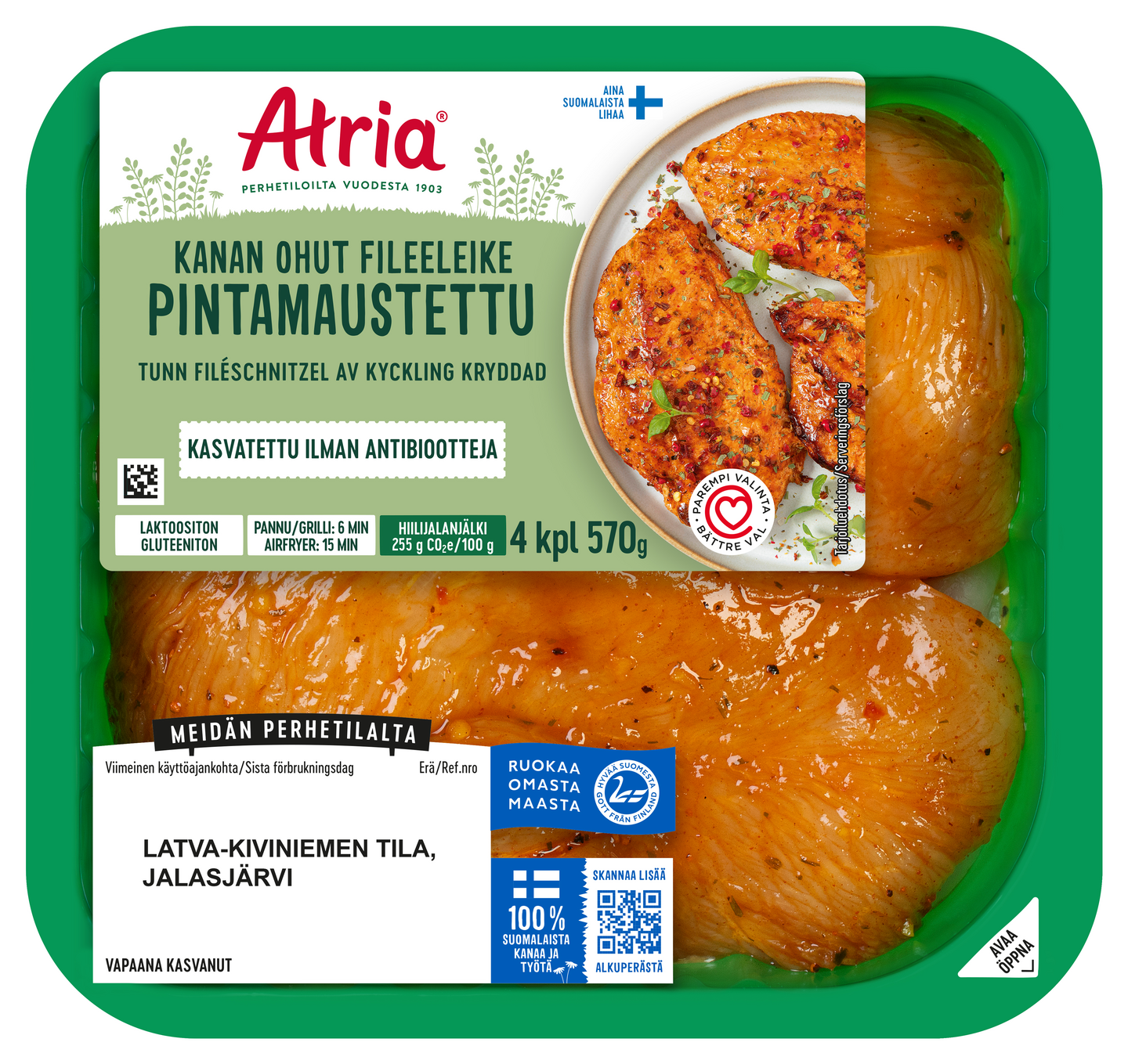 Atria kanan ohut fileeleike pintamaustettu 570 g
