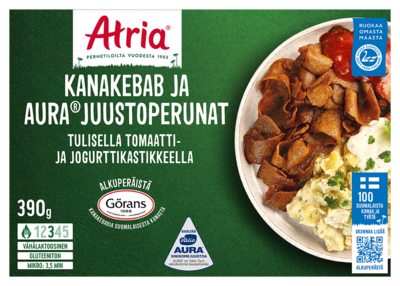 Atria kanakebab ja aurajuustoperunat 390g