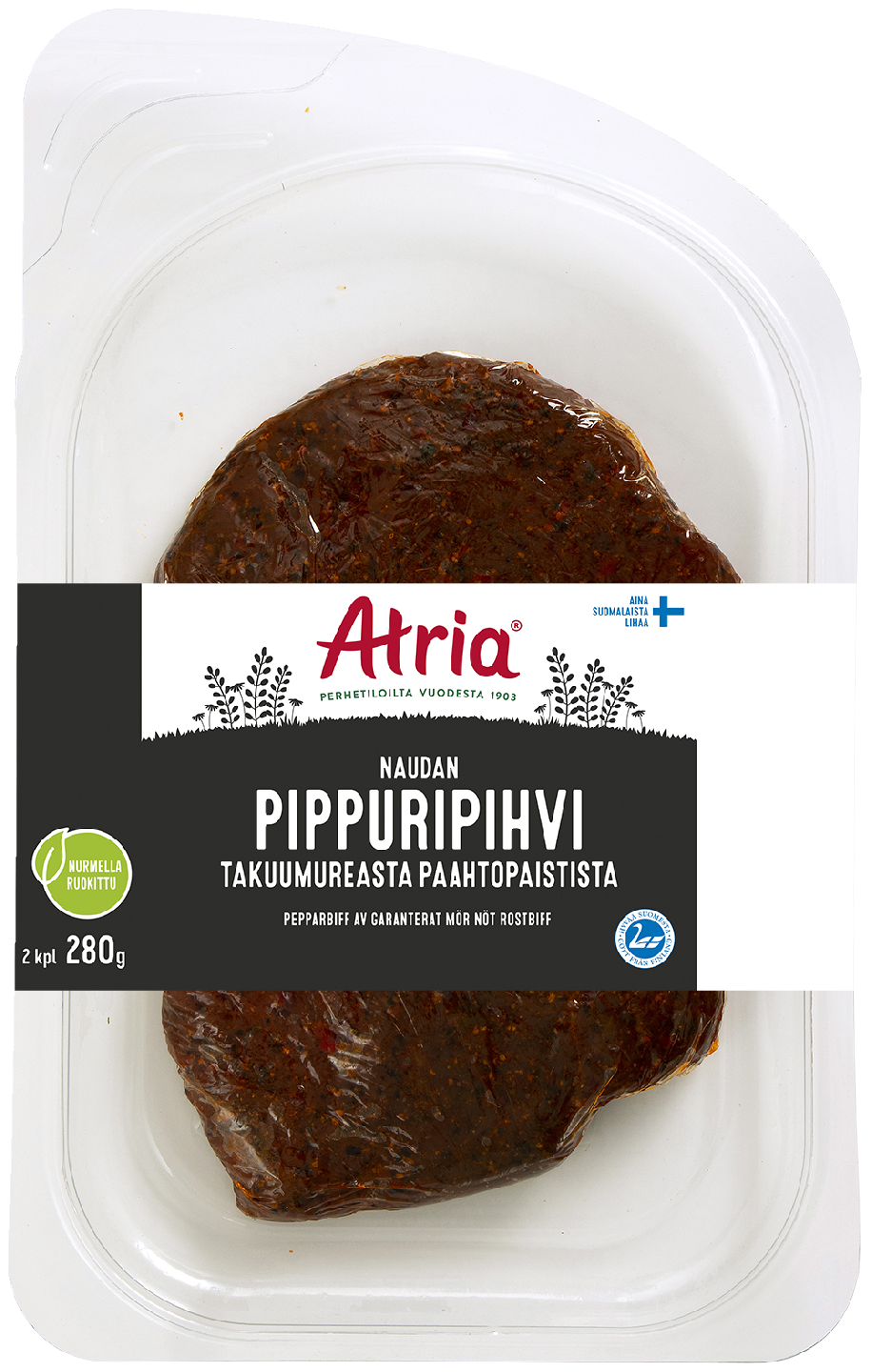 Atria takuumurea perhetilan nauta pippuripihvi 2kpl 280g