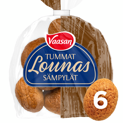 Vaasan tummat lounassämpylät 6kpl/300g