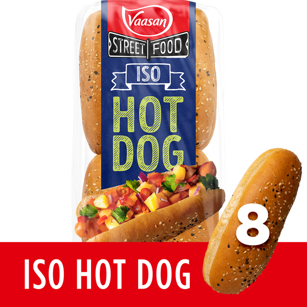 Vaasan Street Food iso HOT DOG sämpylä 8kpl/400g