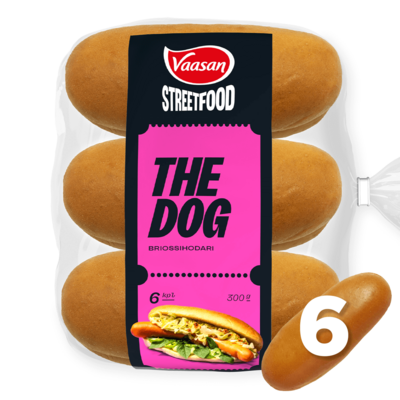 Vaasan Street Food The Dog Hot Dog sämpylä 6kpl/300g