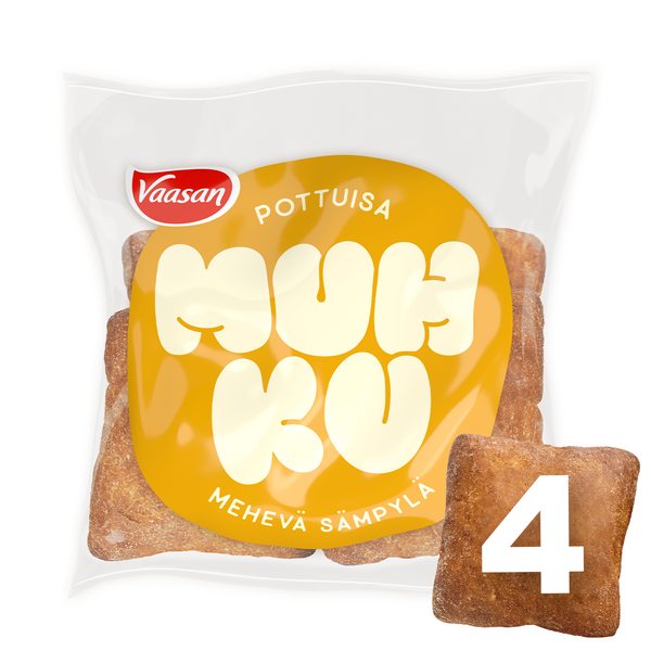 Vaasan Muhku Pottuisa sämpylä 4kpl/240g peruna-vehnäsämpylä