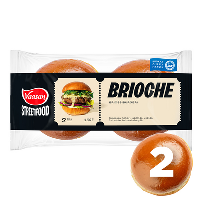 Vaasan Street Food Brioche burgerisämpylä 2kpl/160g