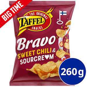 Taffel Bravo sourcream & sweet chili maustettu sipsi 260g