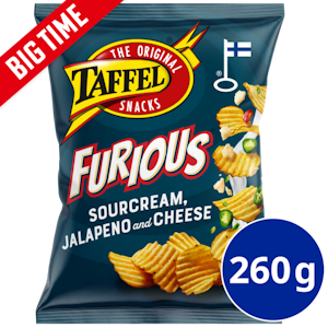 Taffel Furious sourcream chili jalapeno & cheese maustettu sipsi 260g