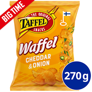 Taffel Waffel cheddar & onion maustettu sipsi 270g