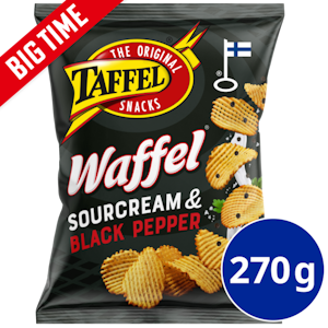 Taffel Waffel sourcream & black pepper maustettu sipsi 270g