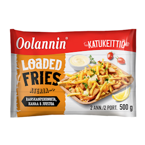 Oolannin Katukeittiö loaded fries juustoinen kana-ateria 500g pakaste