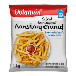 Oolannin uunirapeat sileät ranskanperunat 1kg pakaste