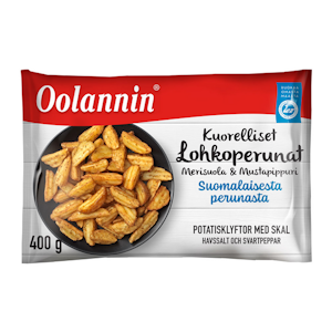 Oolannin kuorelliset lohkoperunat 400g seasalt-black pepper