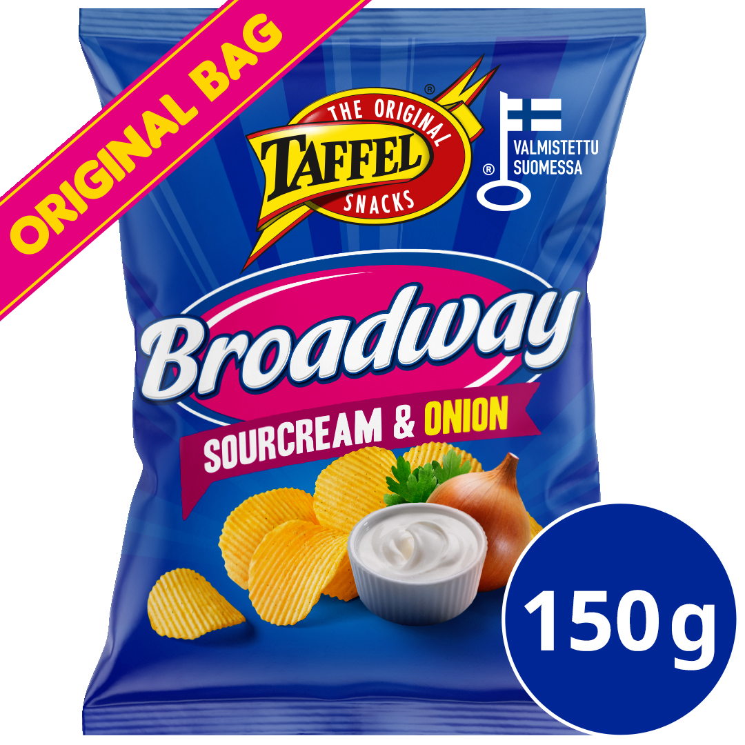 Taffel sipsi Broadway 150g sourcream&onion perunalastu