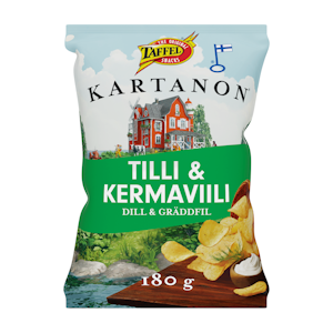 Taffel Kartanon sipsi 180g tilli&kermaviili maustettu perunalastu