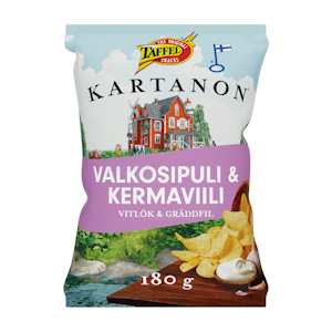 Taffel Kartanon sipsi 180g valkosipuli&kermaviili perunalastu