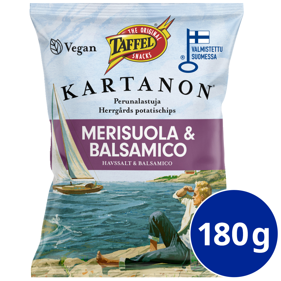 Taffel Kartanon sipsi 180g merisuola&balsamico perunalastu