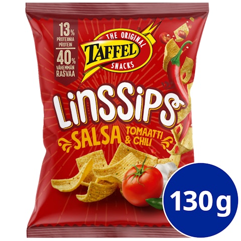 Taffel LinsSips 130g Salsa tomaatti & chili