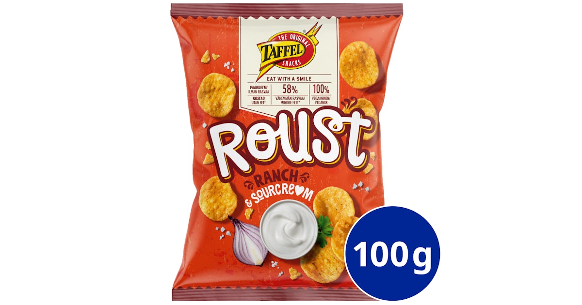 Taffel Roast ranch and sourcre*m roasted potato snacks 100g – Soposopo
